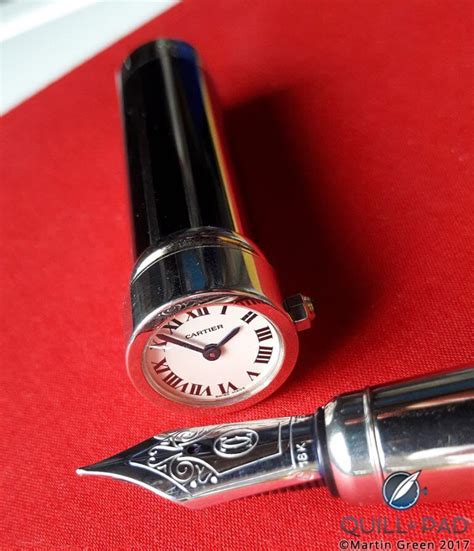 cartier white pen|cartier pen with clock.